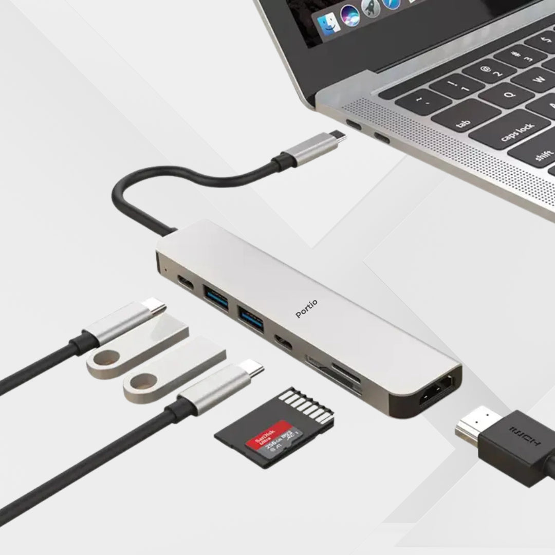 Portio 7-in-1 USB C Docking Station